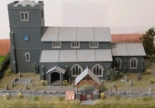 12th scale Dolls House Church Building Ready made with Grave Yard 