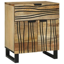 Bedside Cabinet with Drawer Solid Acacia wood Nightstand Rustic Table  vidaXL