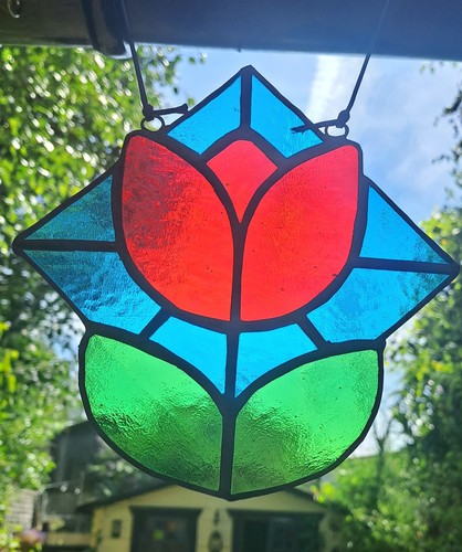 Stained glass tulip - stained, flower