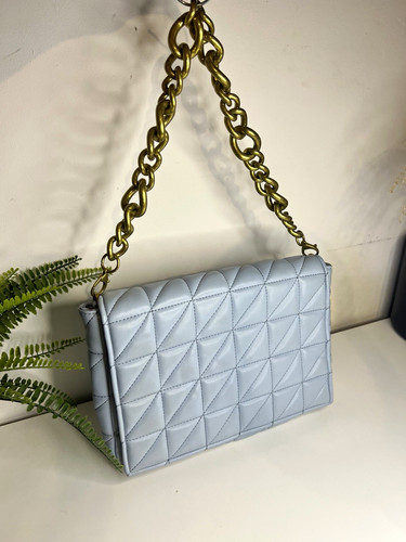 Zara blue quilted faux - blue,