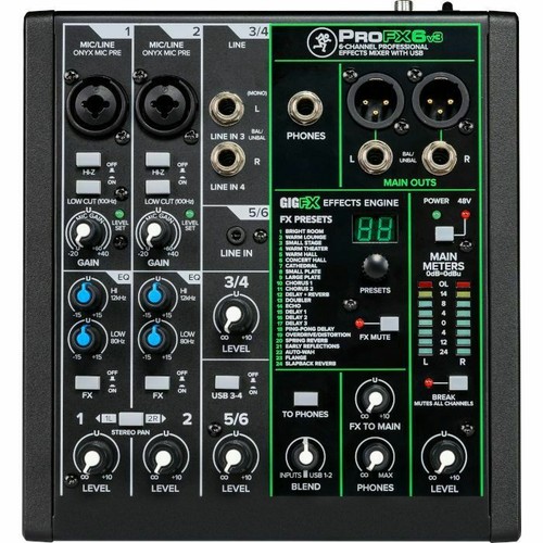 Mackie profx6v3 channel - mackie, 6-channel