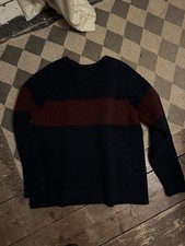 Brenire Navy And Burgundy Wool