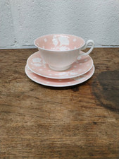 Wedgewood Cup And Saucer Trio Bone China Pink And White Flower Pattern. B3