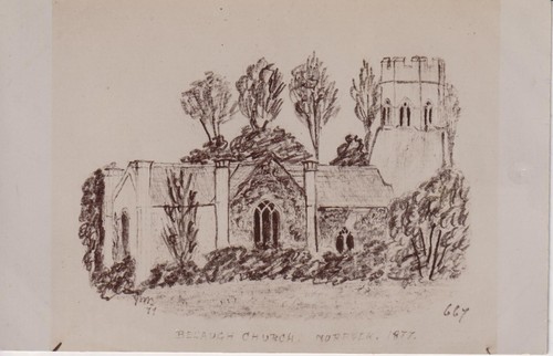 Norfolk belaugh church rppc - belaugh,