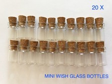 20 X  MINI GLASS WISH BOTTLES