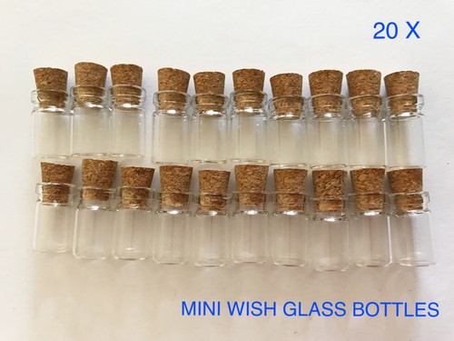 Mini glass wish bottles - x,