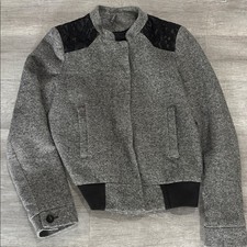 NAF NAF Gray Wool Blend Bomber