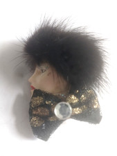 Vintage Mink Rhinestone Bow