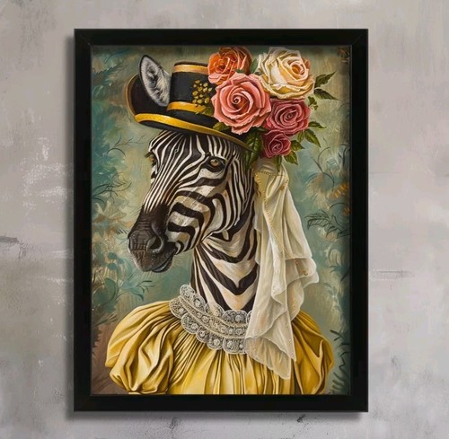 Victorian zebra art print - art,