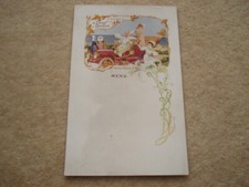 V.RARE C1908 VINTAGE DE DION BOUTON AUTOMOBILES DOUBLE PHAETON 15 H.P MENU CARD