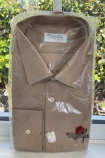 Rocola 1980’s Vintage Mens Brown Shirt Unworn in Original Packaging 17” 43 CM