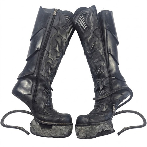 New rock black leather - black,