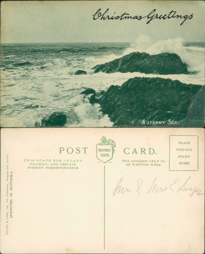 Postcard stormy sea - a,