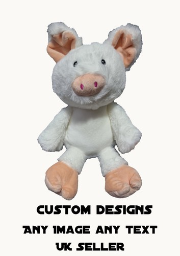 Personalised white pig teddy - white,