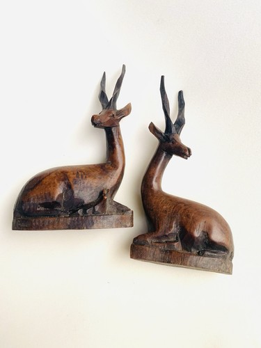 Pair hand carved kenya - carved, in