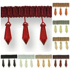 Single Faceted Hexagon Drop Bead Trim On Braid 70mm