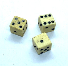 Set of 3 Antique Bone Dice