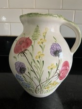 Radford  Vintage Hand Painted Ceramic Floral Jug Vase - 22cms Tall - VGC