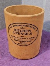 Vintage Henry Watson Pottery Terracotta 6” Kitchen Utensils Original Suffolk Jar