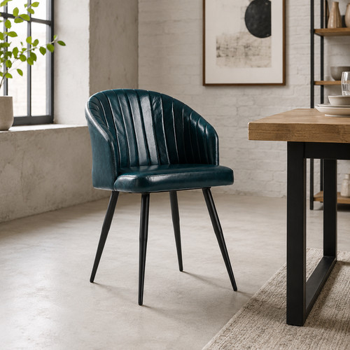 Teal blue leather - teal, chair