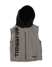 THINK PINK Baby Boys Graphic Zip Hoodie Sweater 9-12 Months Grey BA28