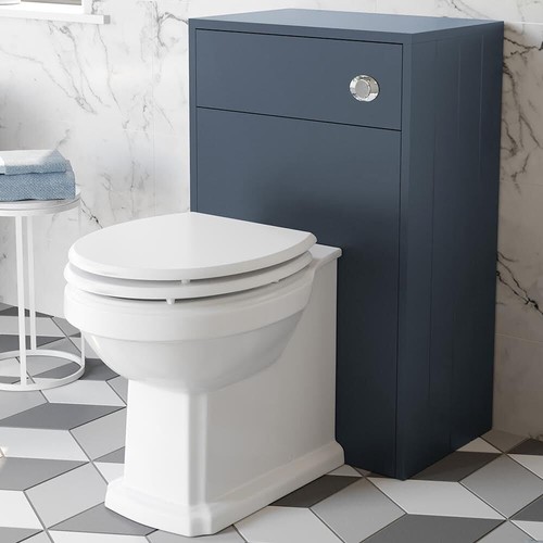Blue back wall toilet unit - wall,