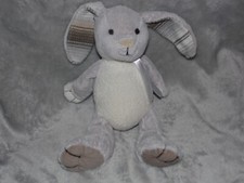 Happy horse bunny soft toy grey rabbit stripey ears