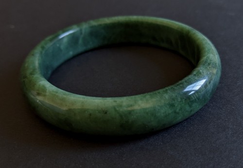 Natural jade bangle bracelet - natural,