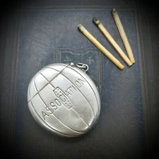 Antique Silver Plate Football Association Match Safe Vesta Watch Fob Pendant
