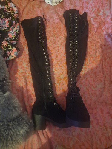 Women black faux suede - women's,