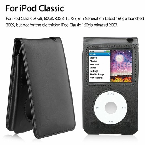 Black leather stand case cover - black,