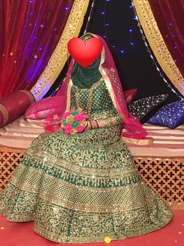 Green mehndi dress - mehndi, with