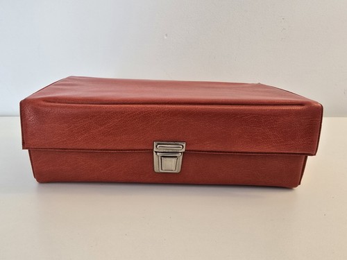 Small retro orange vinyl case - small,