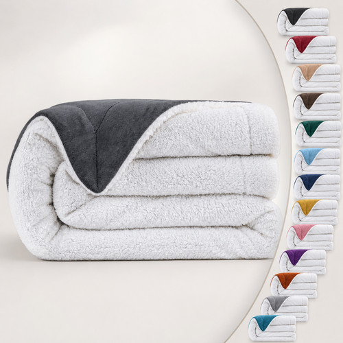 Fluffy sherpa winter throw - sherpa,
