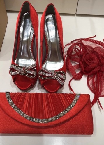 Red shoes bag - red, shoes+bag+fascinator