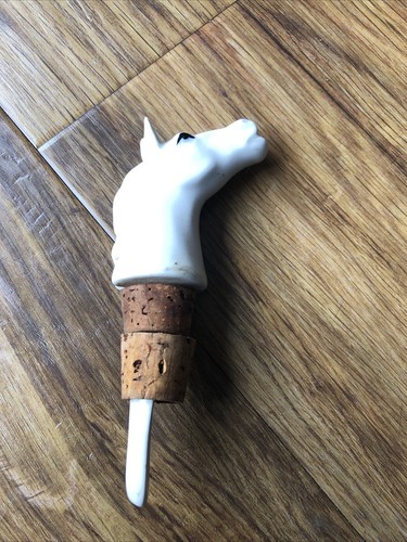 Vintage ceramic white horse - vintage,