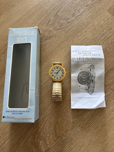 Lifemax talking watch gold - -,