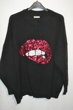 MOOCCI Womens black sequin lip