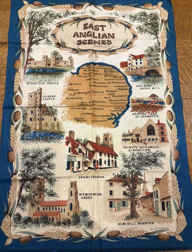 Vtg souvenir tea towel east - souvenir,