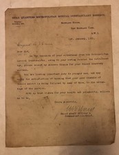 Metropolitan Police  Special Constable  New Scotland Yard 1921 Letter Commandant