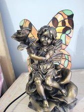 Tiffany's Style Crosa 2000 Fairy Tabel Lamp Stained Glass Style