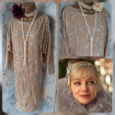 asos 20s gold Silver beaded