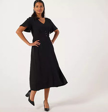 Nina Leonard Flutter Sleeve V