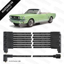 Ford Mustang V8 HT Leads 8mm Black Performance Silicone 289 and 302 engines