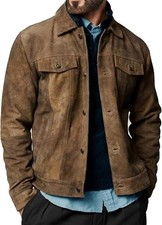 Men's Suede Leather Jacket -