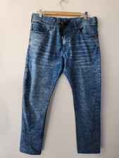 True Religion Drawstring Jogger Jeans Blue Fade Size 30