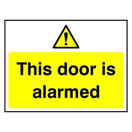 This door alarmed - is, sticker