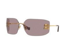 Miu Miu Sunglasses MU 54YS Women Wrap Gold Light Purple Lens