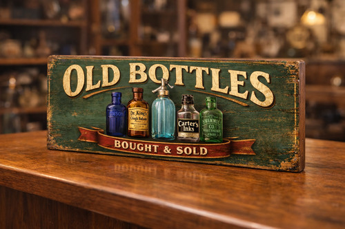 Old bottles sign bottle - sign,