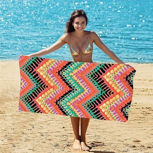 Beach towel geometric stripe - geometric,
